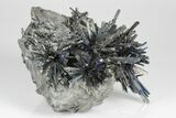 Metallic Stibnite Crystal Sprays On Matrix - Xikuangshan Mine, China #175927-6
